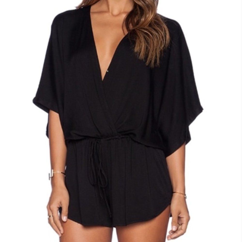 YOUNG FABULOUS & BROKE Classic Black Romper, Size XS